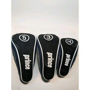 Prince Golf Club Head Cover Lot of 3 Set 5, 3, i4 Black Gray Sports Driver Iron